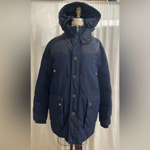 Zara Indigo Blue Hoodie Puffer Jacket for Man